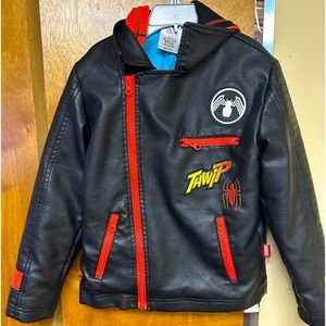 Disney Spider-Man leather jacket. Boys size 5/6. Great condition